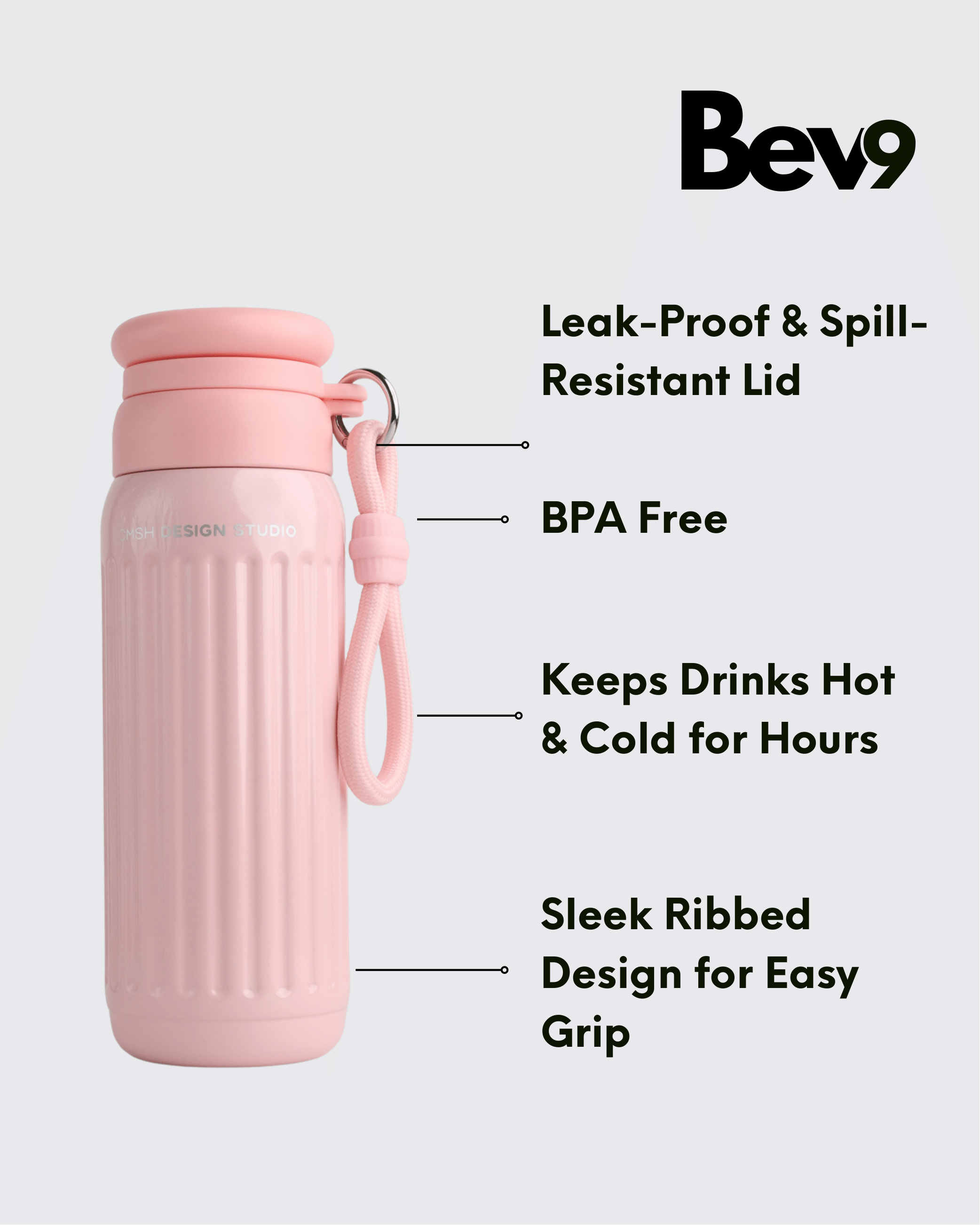 Gradient Stainless Steel water bottle (White) By Bev9