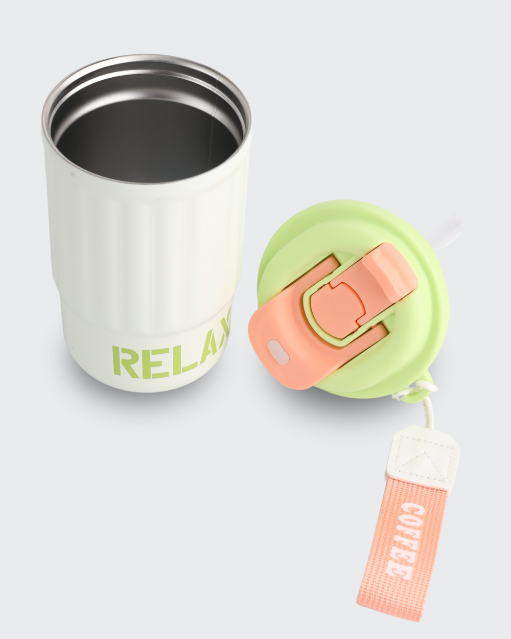 High-Value 316 Stainless Steel Thermos Cup (Green & white) By Bev9