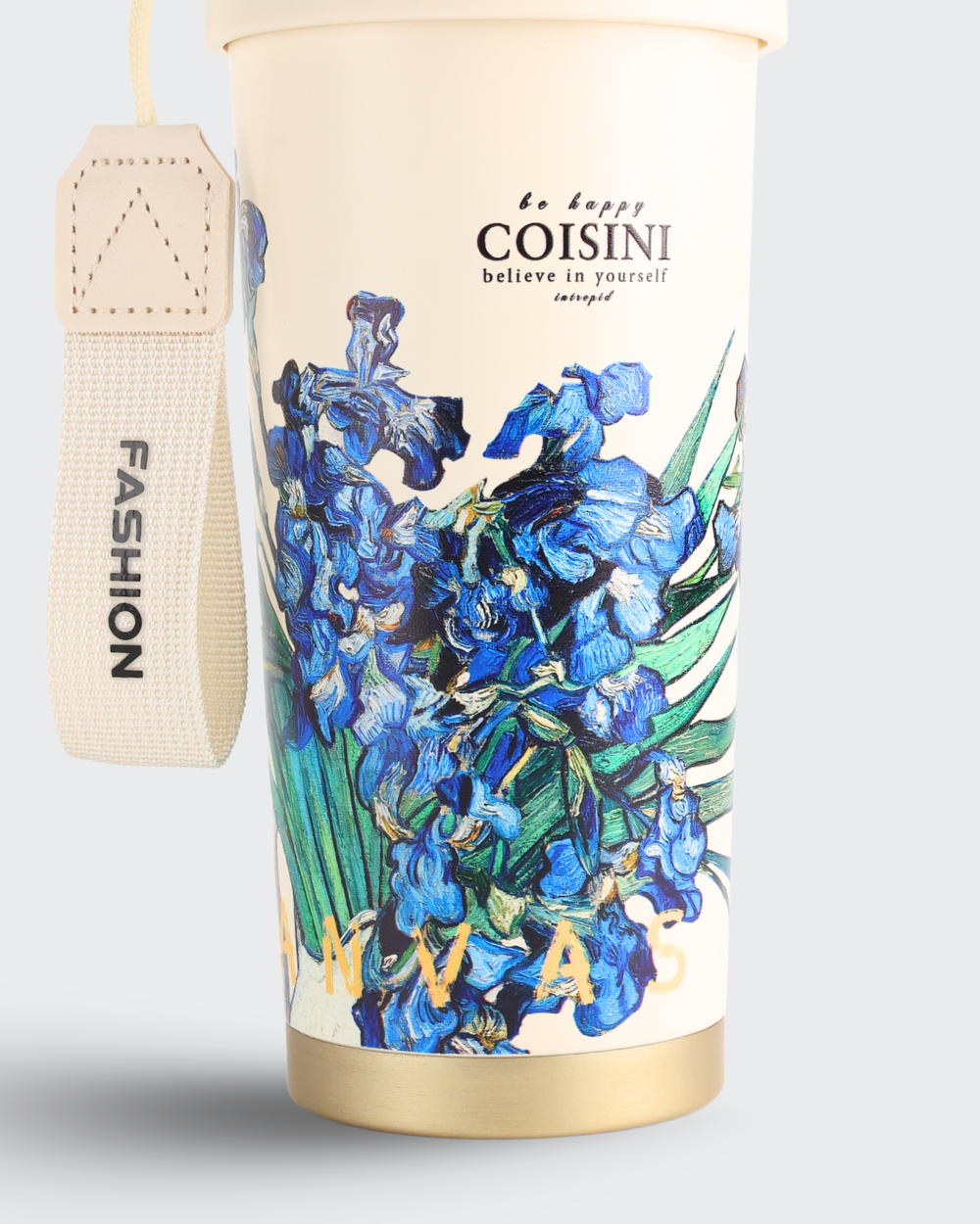 COISINI Insulated Stainless Steel Coffee Cup Dual Drink Straw (Iris) By Bev9