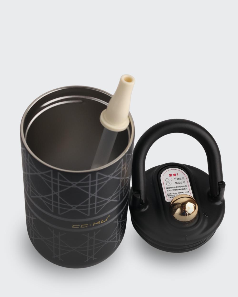 CC.KU Retro Thermos Cup (Black) by Bev9