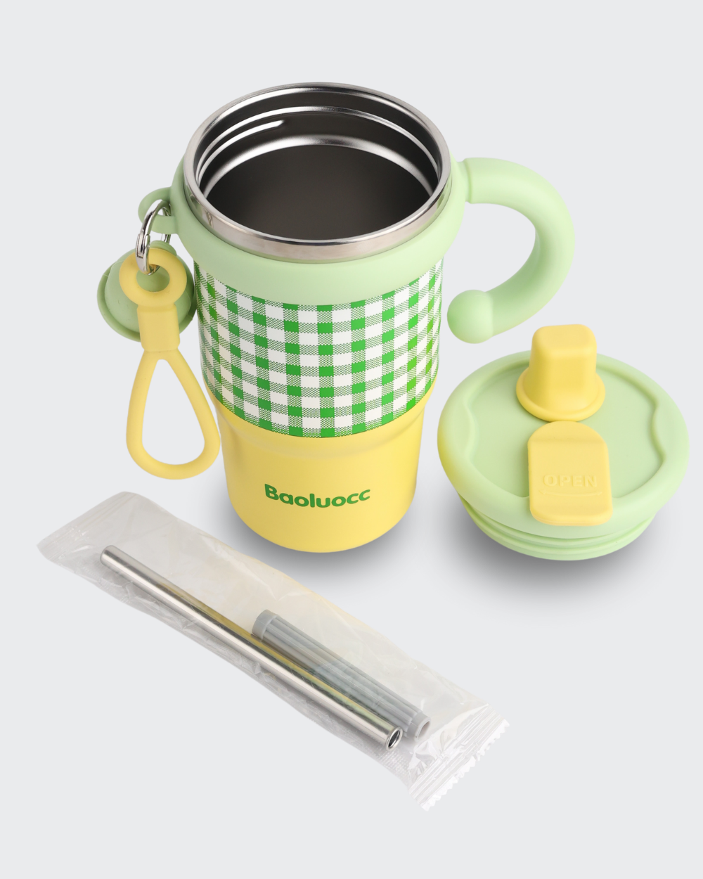 Baoluocc Coffee Insulated Cup Stainless Steel (Yellow & Green) By Bev9