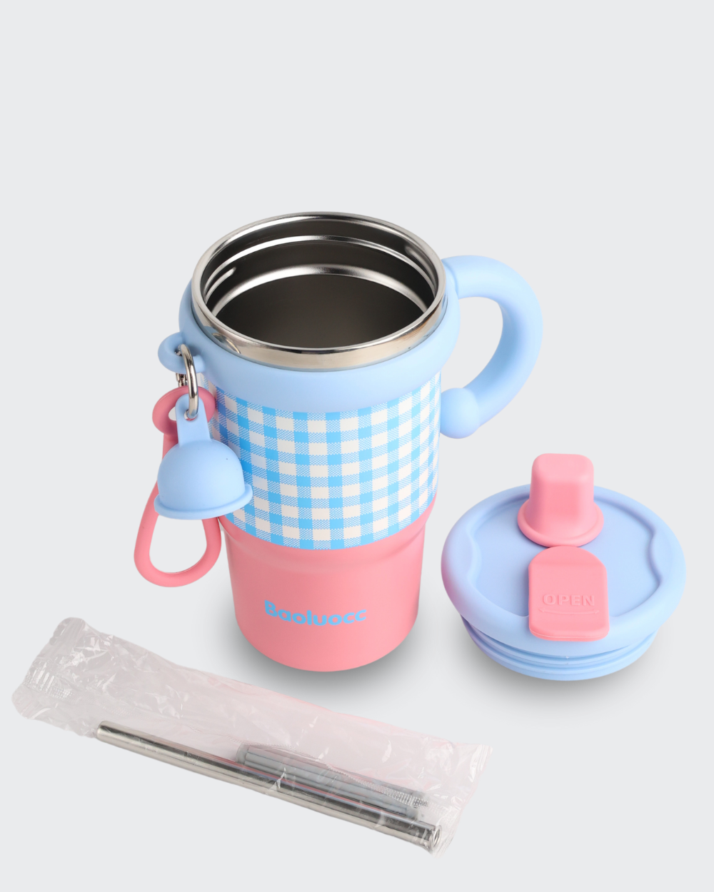 Baoluocc Coffee Insulated Cup Stainless Steel (Pink & Blue) By Bev9
