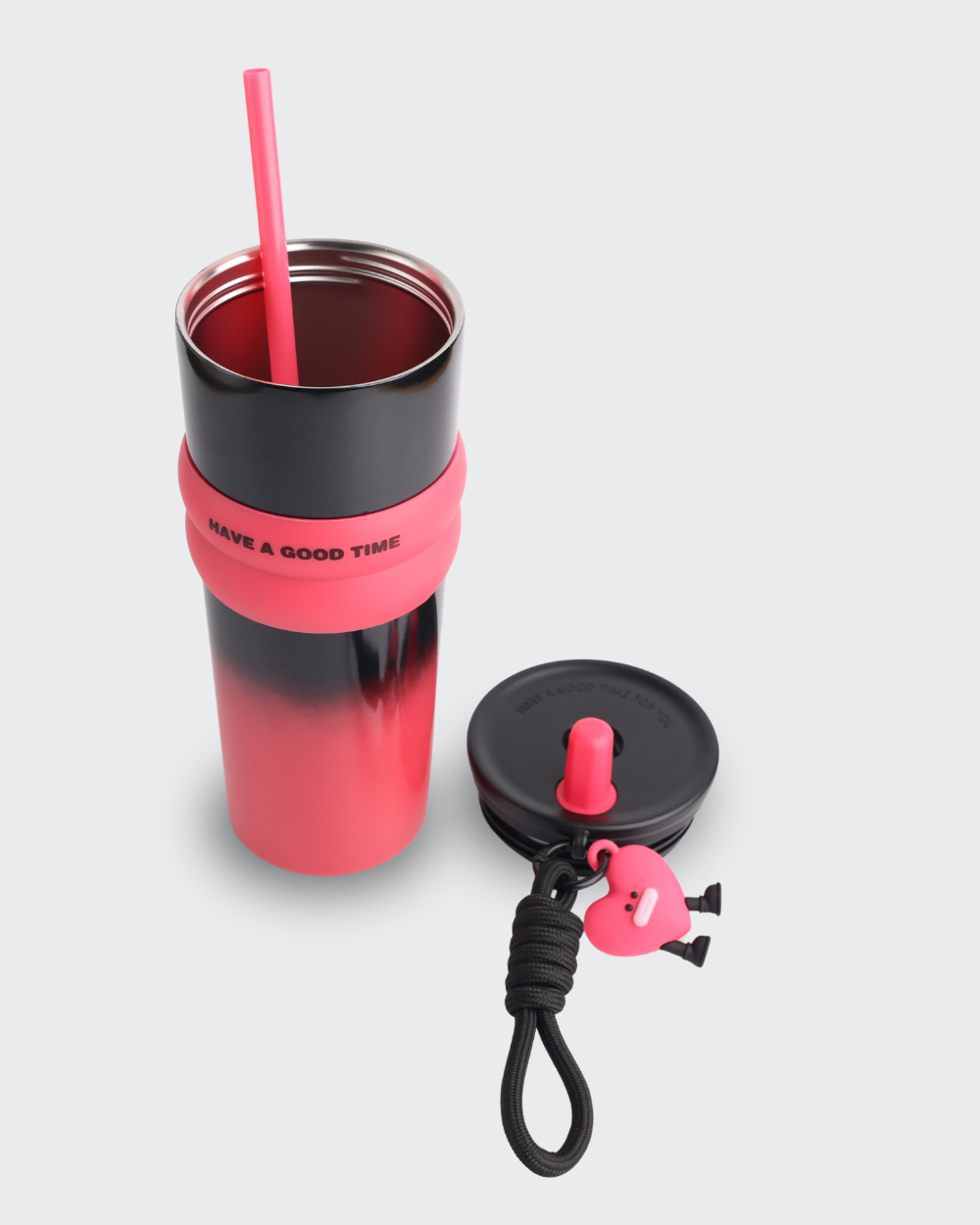 Generic Portable Insulated Tumbler Coffee Cup (Black & Pink) By Bev9