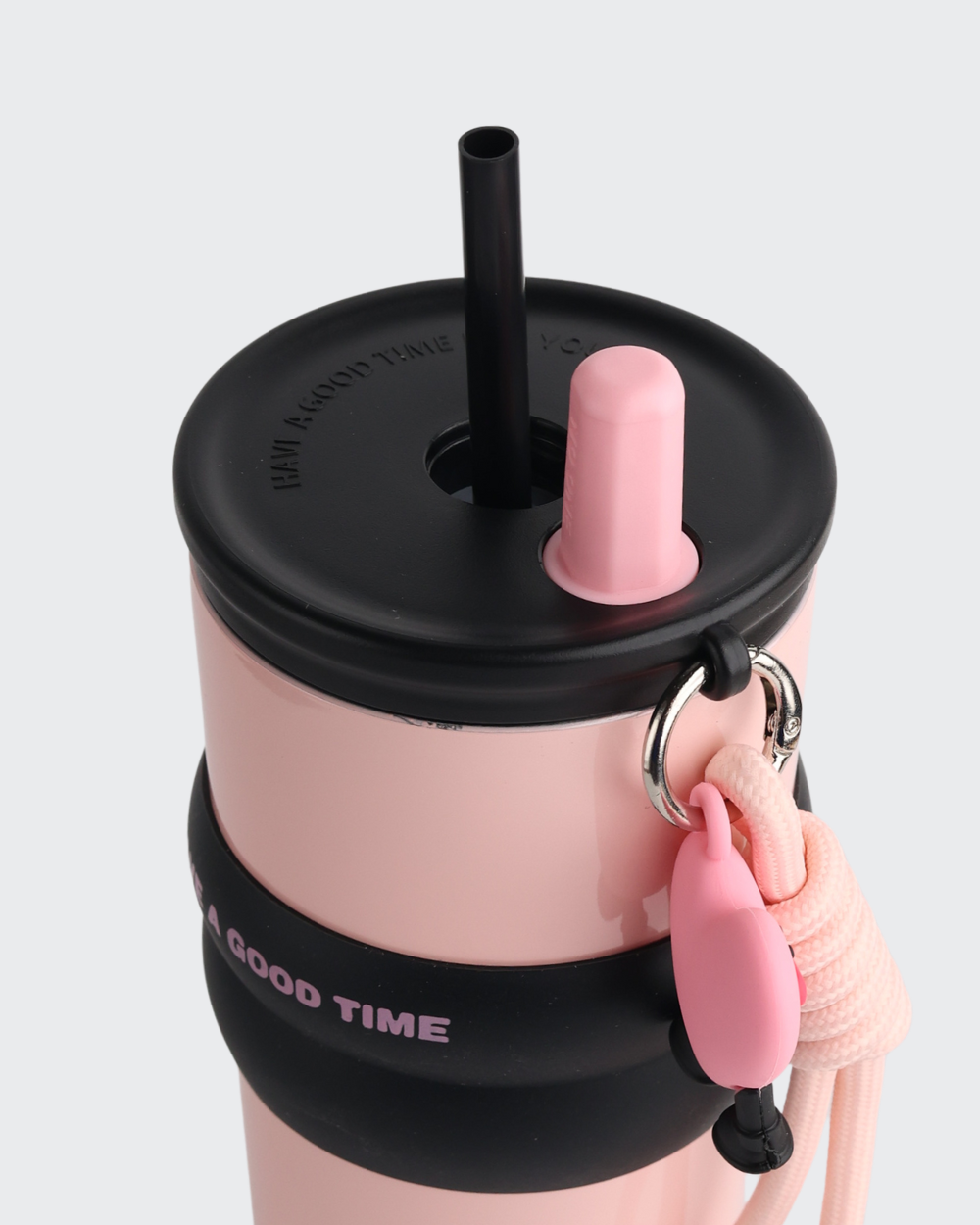 Generic Portable Insulated Tumbler Coffee Cup (Pink & Black) By Bev9