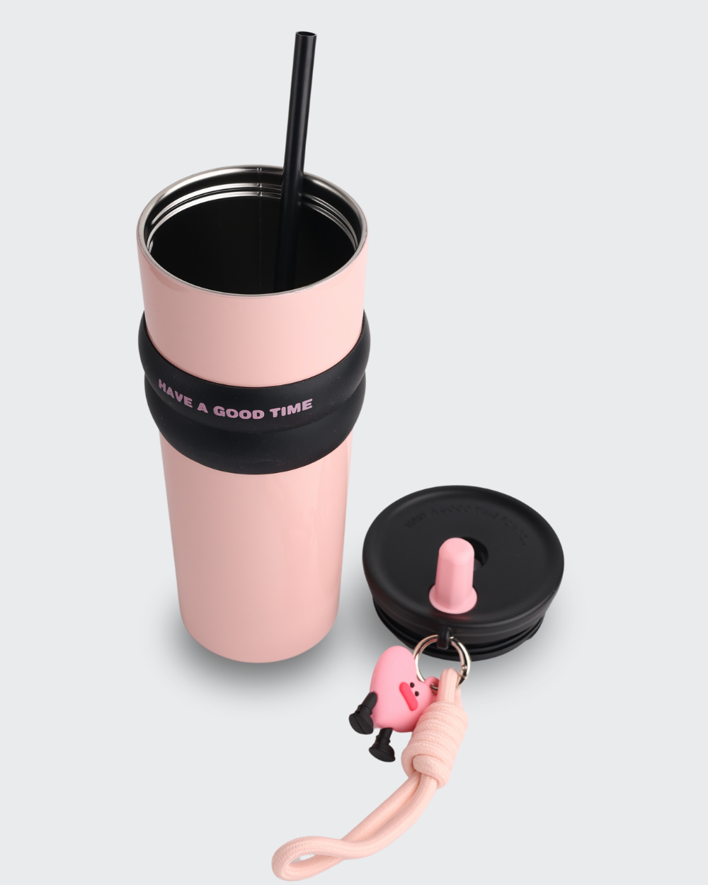 Generic Portable Insulated Tumbler Coffee Cup (Pink & Black) By Bev9