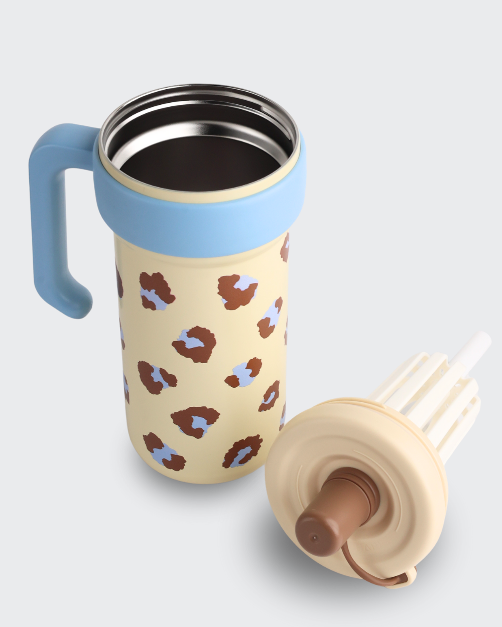 C-MATE 316 Stainless Steel Coffee Mug Tumbler (Beige & Blue) By Bev9