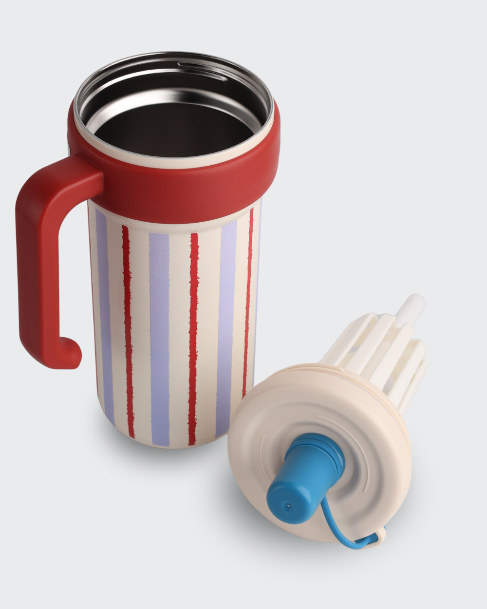 C-MATE 316 Stainless Steel Coffee Mug Tumbler (Beige & Red) By Bev9