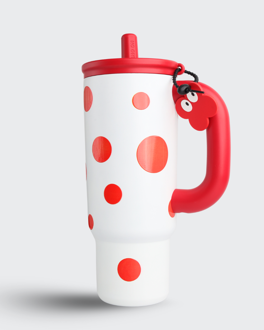 Tumbler with Handle Insulated Thermal Water Bottle (White & Red) By Bev9