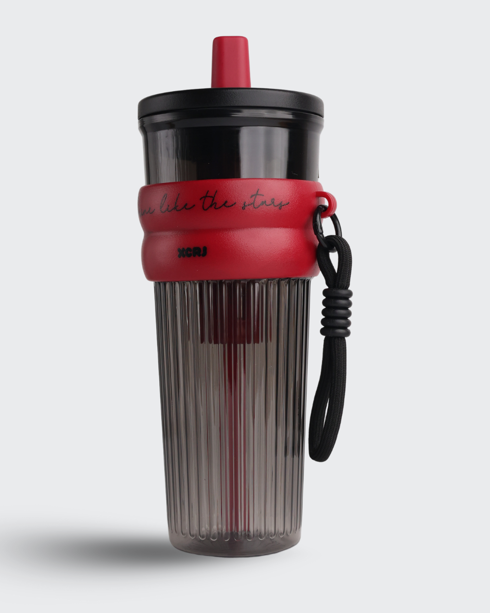 XCRJ Tritan Outdoor Portable Straw Cup (Black & Red) By Bev9