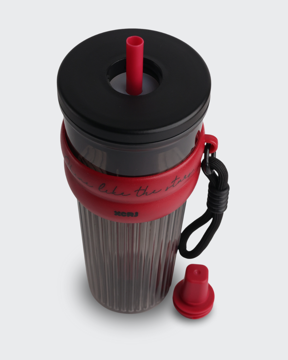 XCRJ Tritan Outdoor Portable Straw Cup (Black & Red) By Bev9