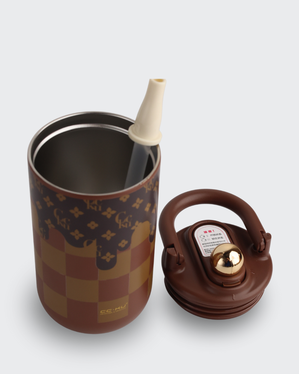 CC.KU Retro Thermos Cup (Brown) by Bev9