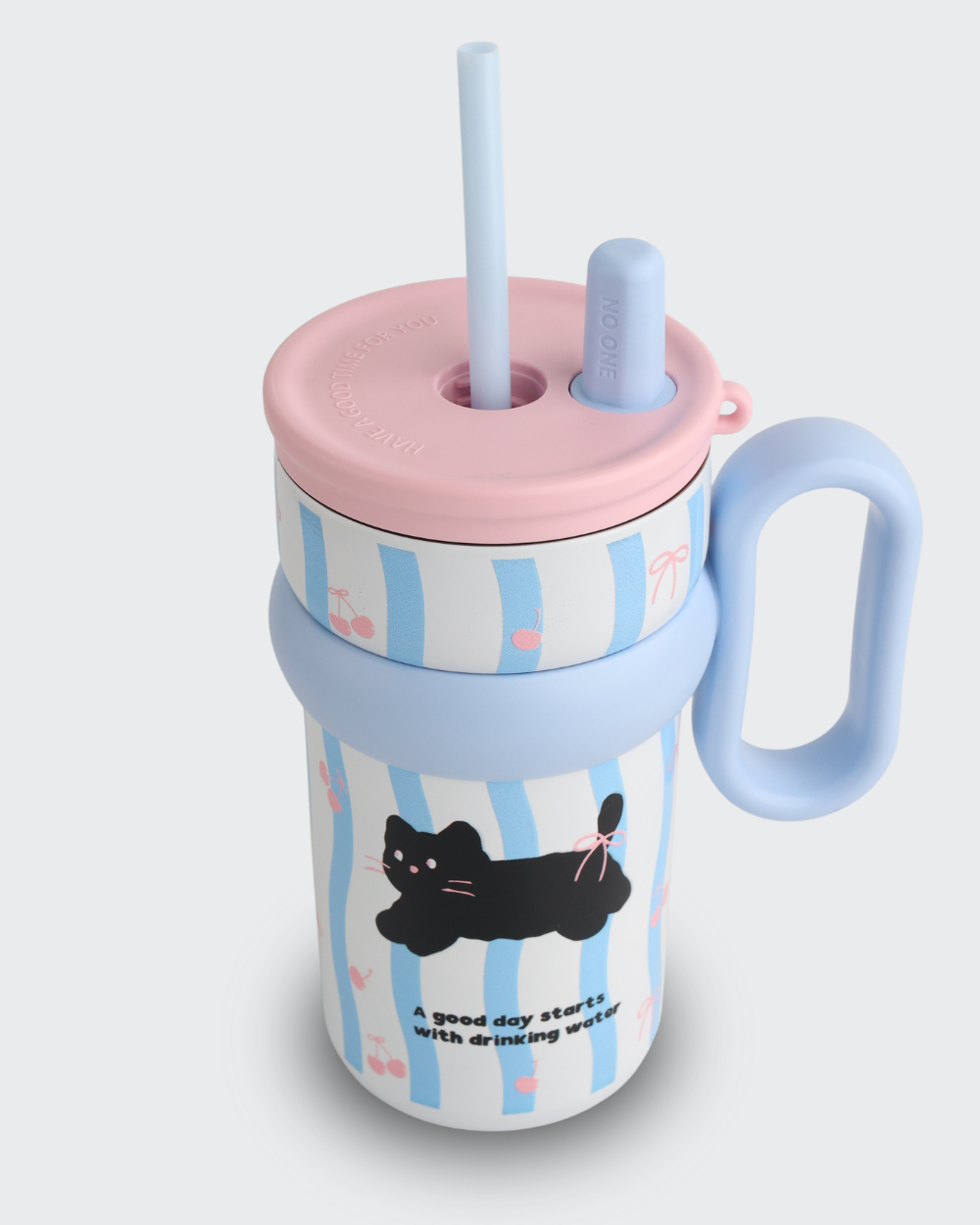 Coffee Tumbler with Lid & Handle (Blue) By Bev9