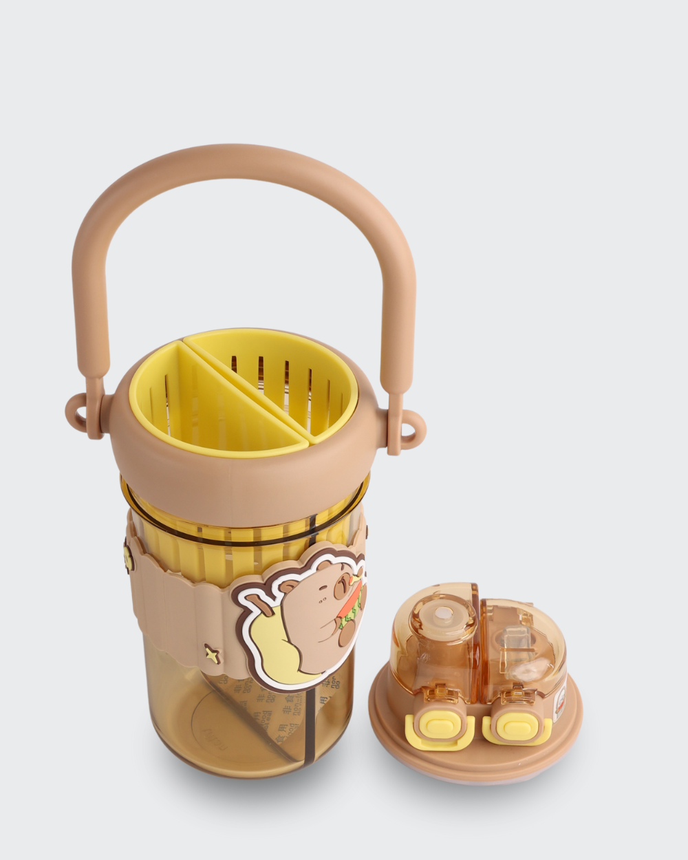 Kawaii Capybara Dual Partition Kids Water Bottle By Bev9