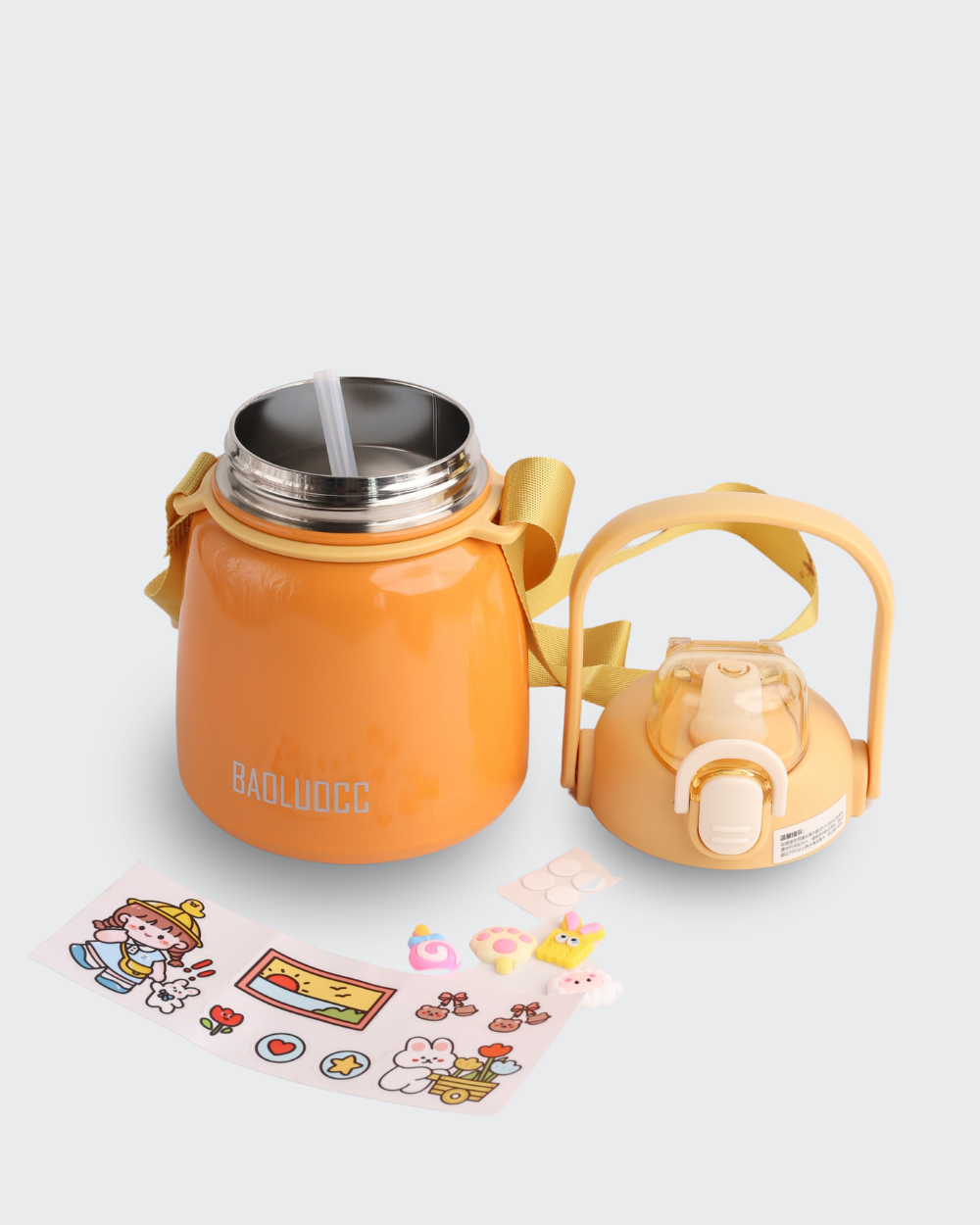 ZUCUR Glitz Big Belly Kawaii water Bottle (Orange) By Bev9