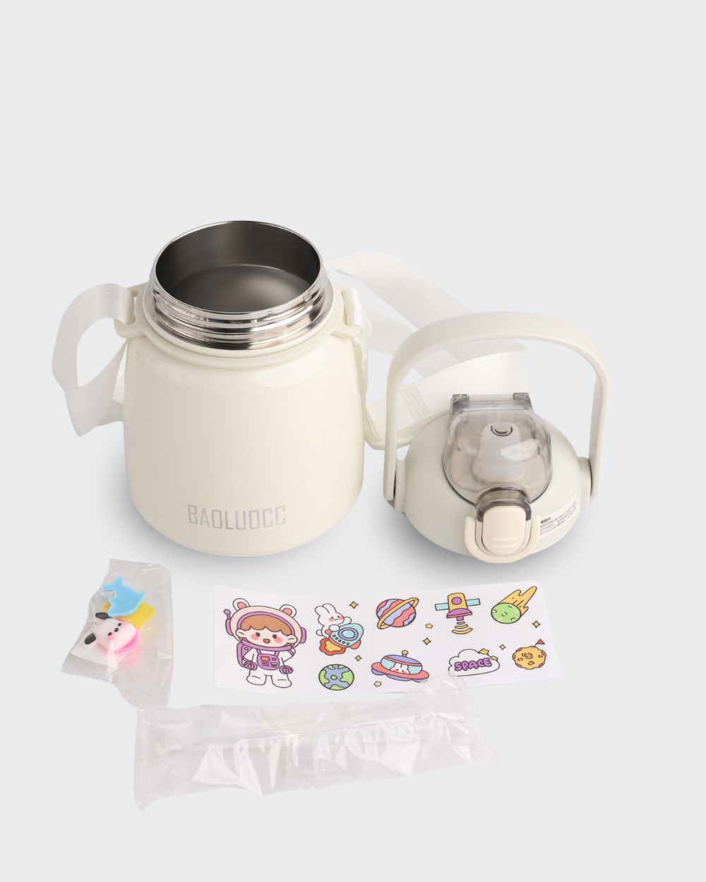 ZUCUR Glitz Big Belly Kawaii water Bottle (White) By Bev9