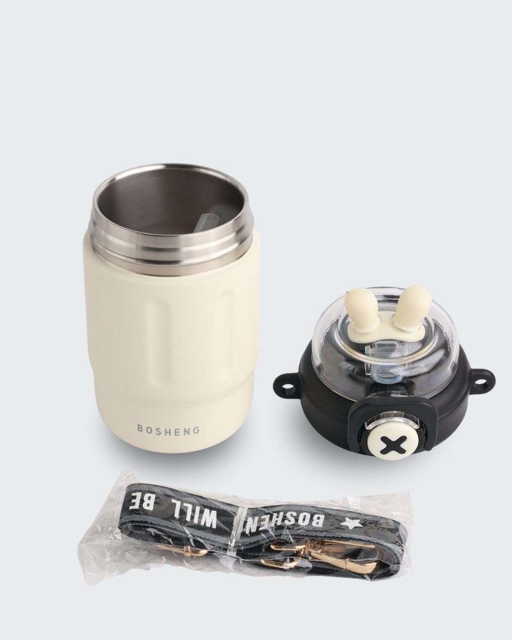 Bunny Magic Water Bottle Hot & Cold ( Black & White) By Bev9