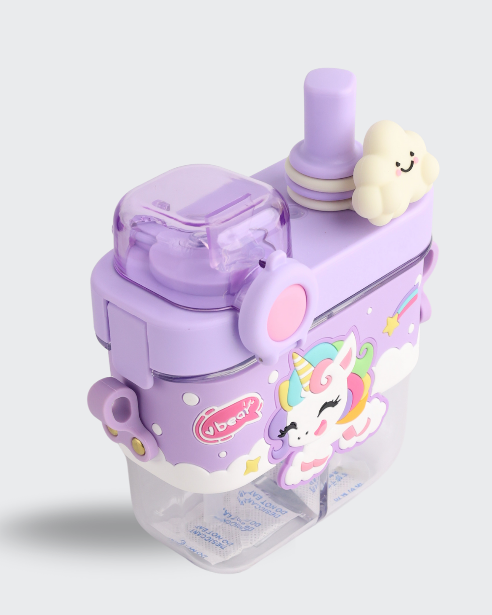 Unicorn Dual compartment Tritan Kid Water Bottle (Purple) By Bev9