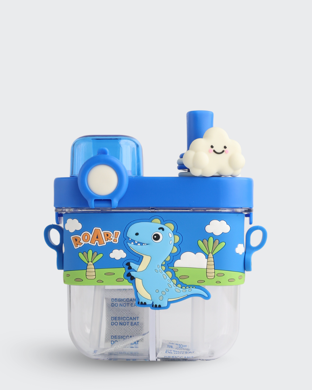 Dinosaur Dual compartment Tritan Kid Water Bottle (Blue) By Bev9