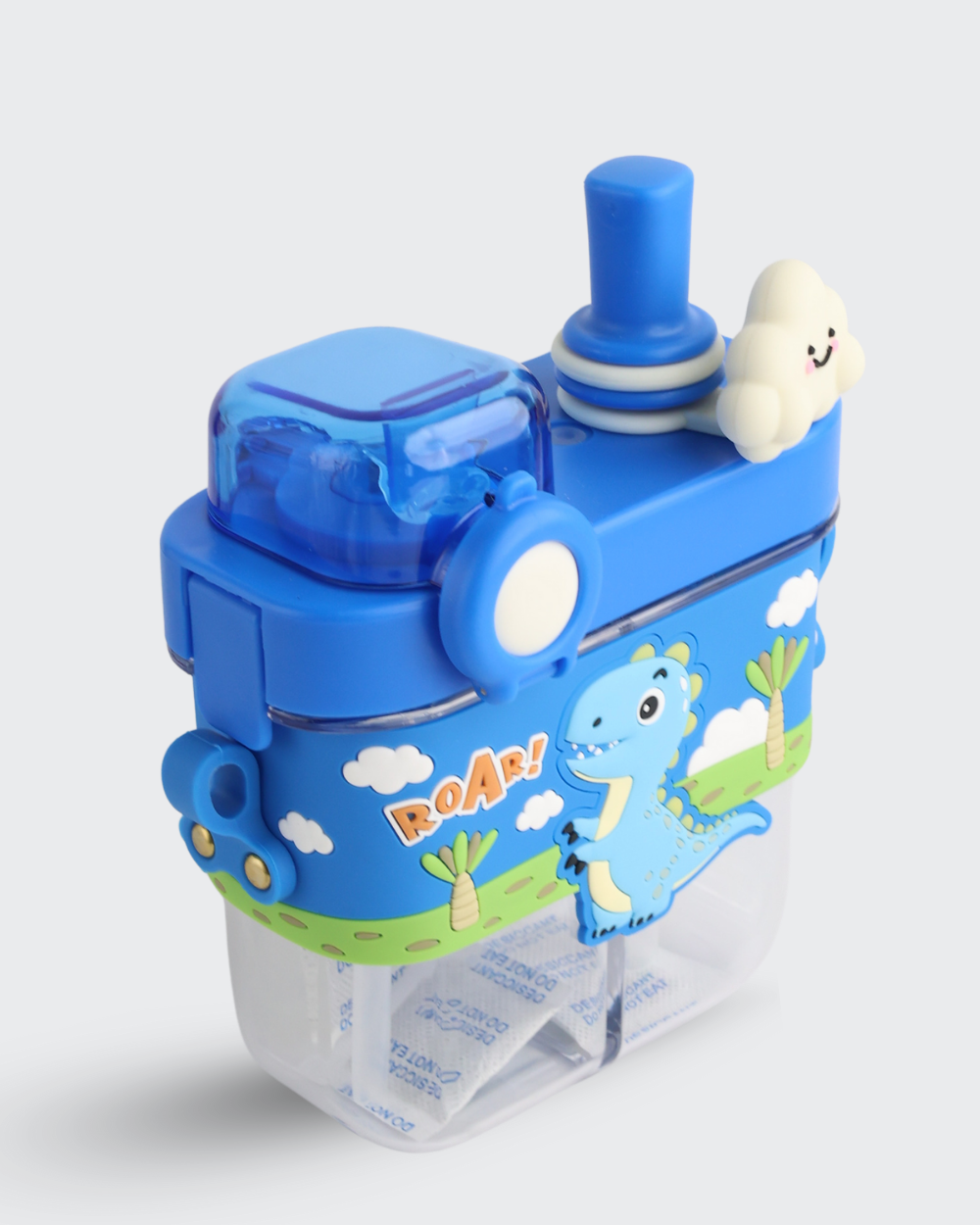 Dinosaur Dual compartment Tritan Kid Water Bottle (Blue) By Bev9