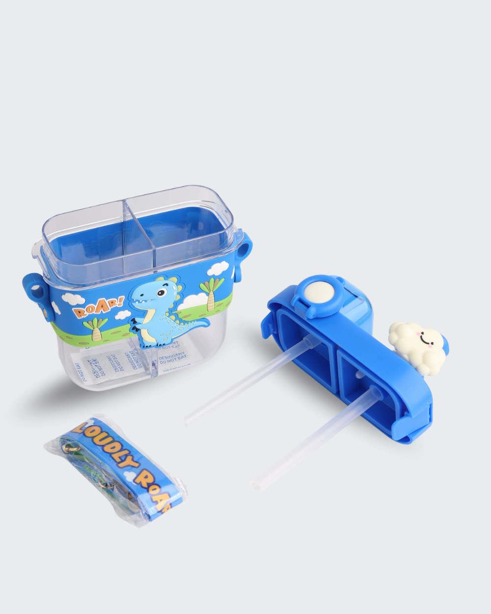 Dinosaur Dual compartment Tritan Kid Water Bottle (Blue) By Bev9