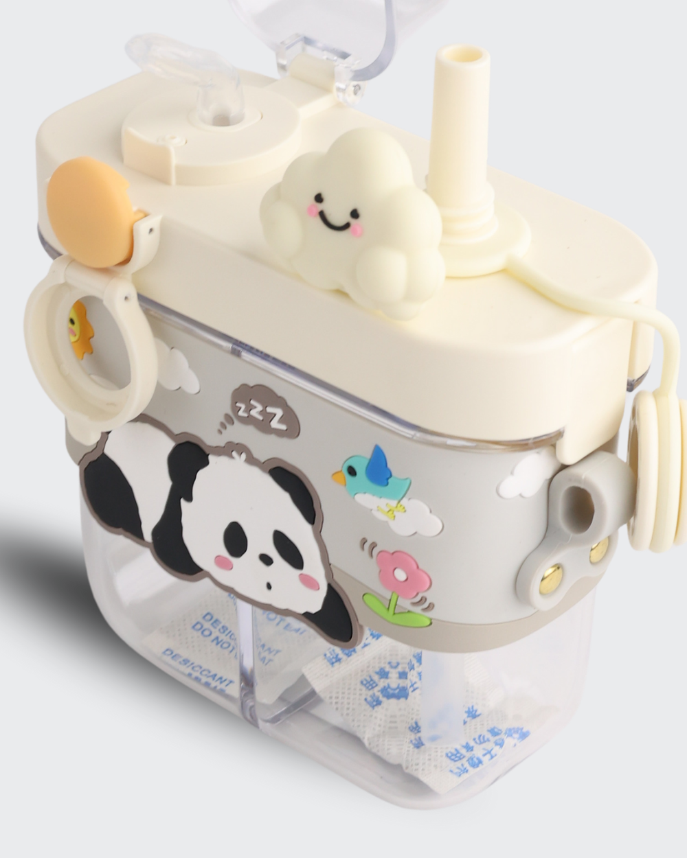 Panda Dual compartment Tritan Kid Water Bottle (White) By Bev9