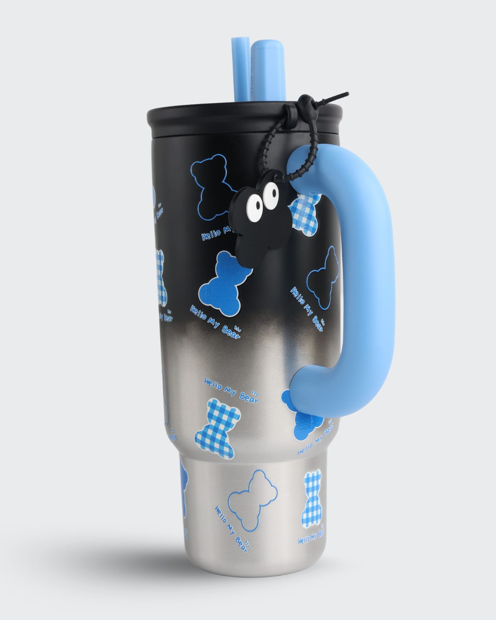 Bear Tumbler Insulated Thermal Water Bottle (Black & Blue) By Bev9