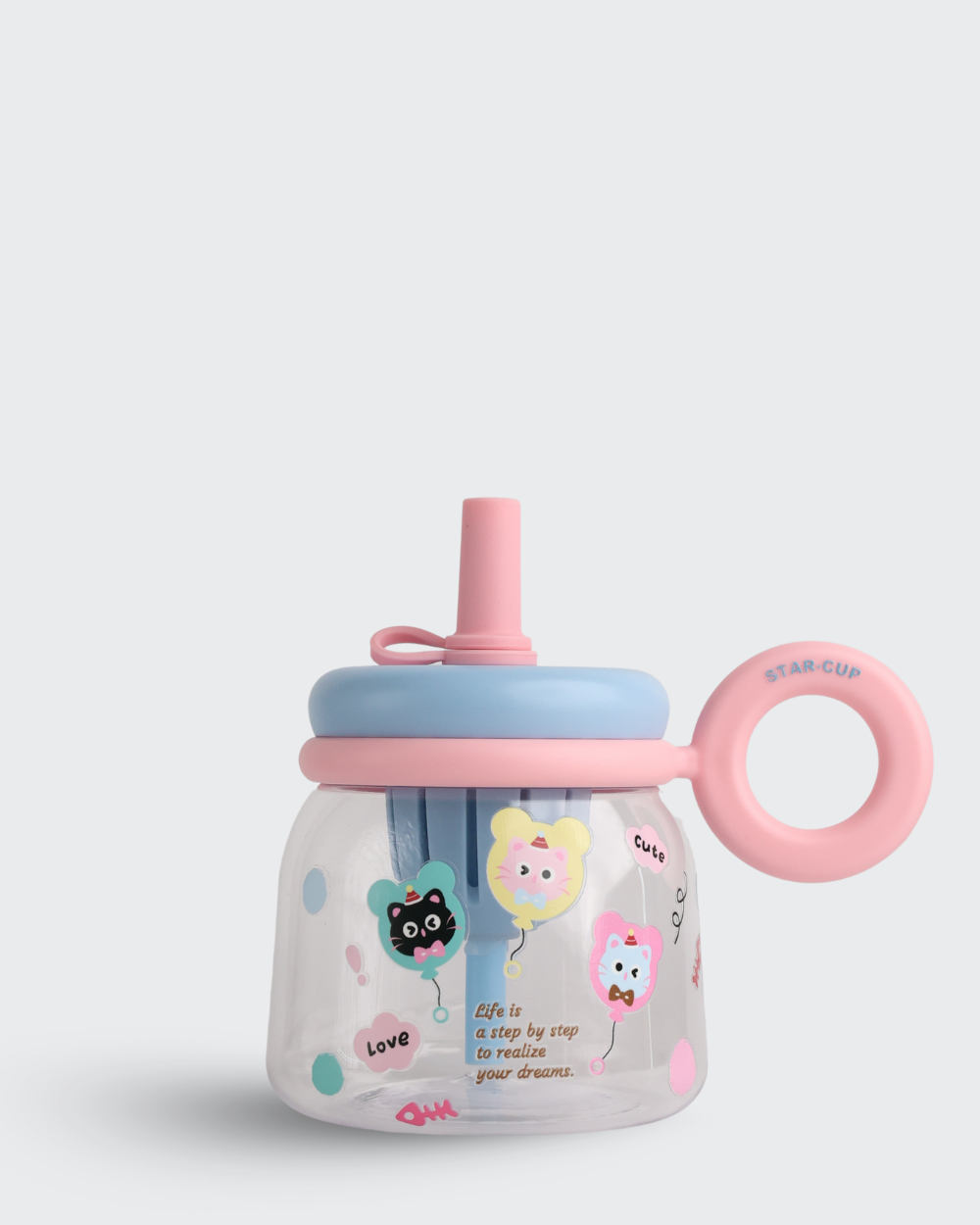 STAR CUP Sipper Kid Drinking Bottle (Blue & Pink) By Bev9