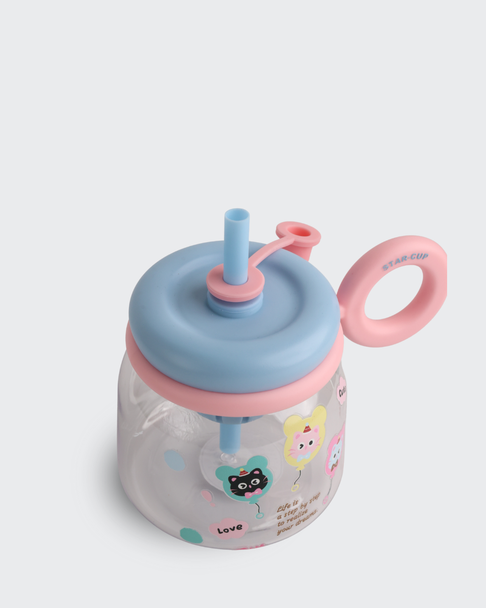 STAR CUP Sipper Kid Drinking Bottle (Blue & Pink) By Bev9