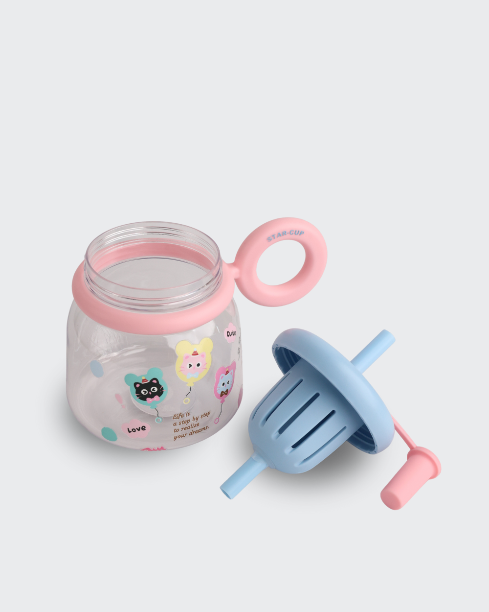 STAR CUP Sipper Kid Drinking Bottle (Blue & Pink) By Bev9