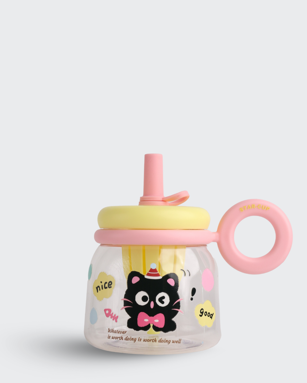 STAR CUP Sipper Kid Drinking Bottle (Yellow & Pink) By Bev9