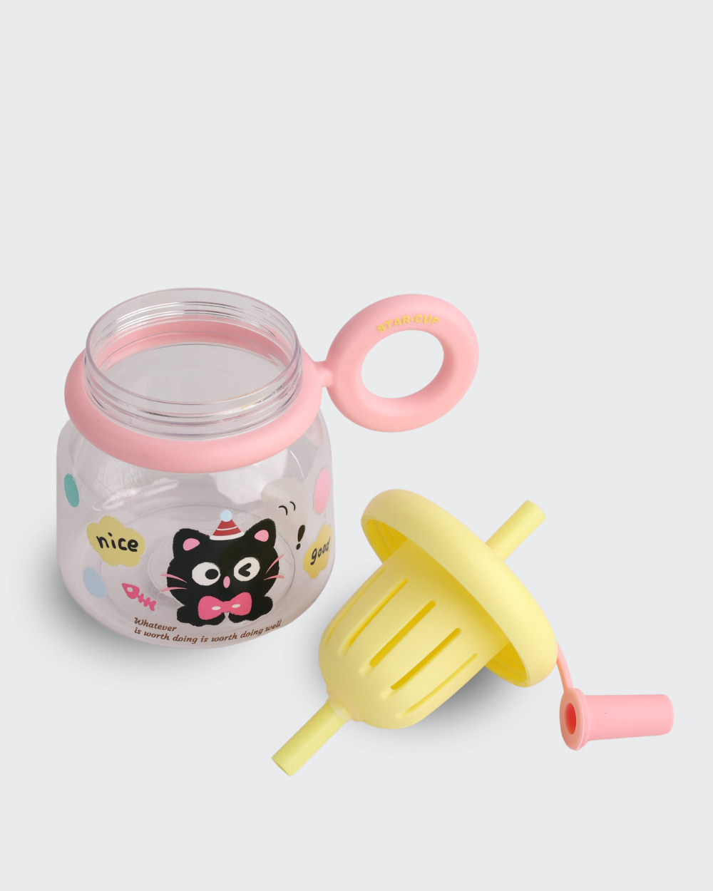 STAR CUP Sipper Kid Drinking Bottle (Yellow & Pink) By Bev9