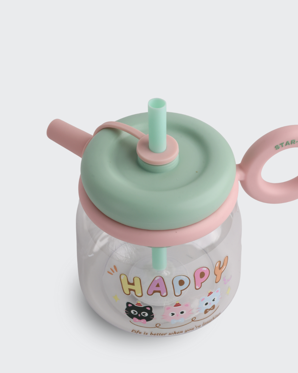 STAR CUP Sipper Kid Drinking Bottle (Green & Pink) By Bev9