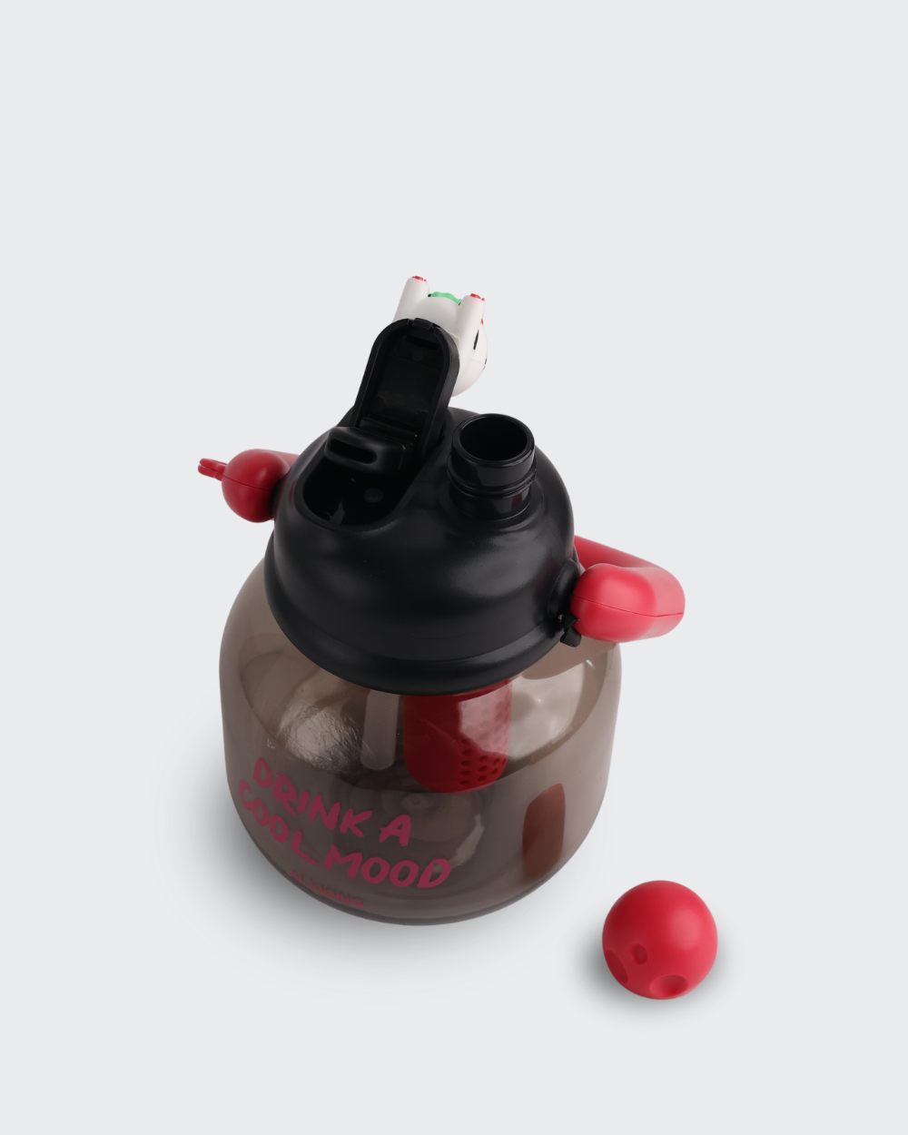 Cute Panda Buddy Bottle (Black & Red) By Bev9