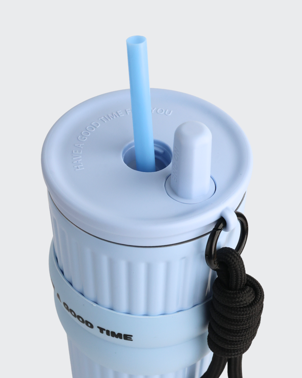 Ceramic Stainless Steel Insulated Water Bottle with Straw (Blue) By Bev9