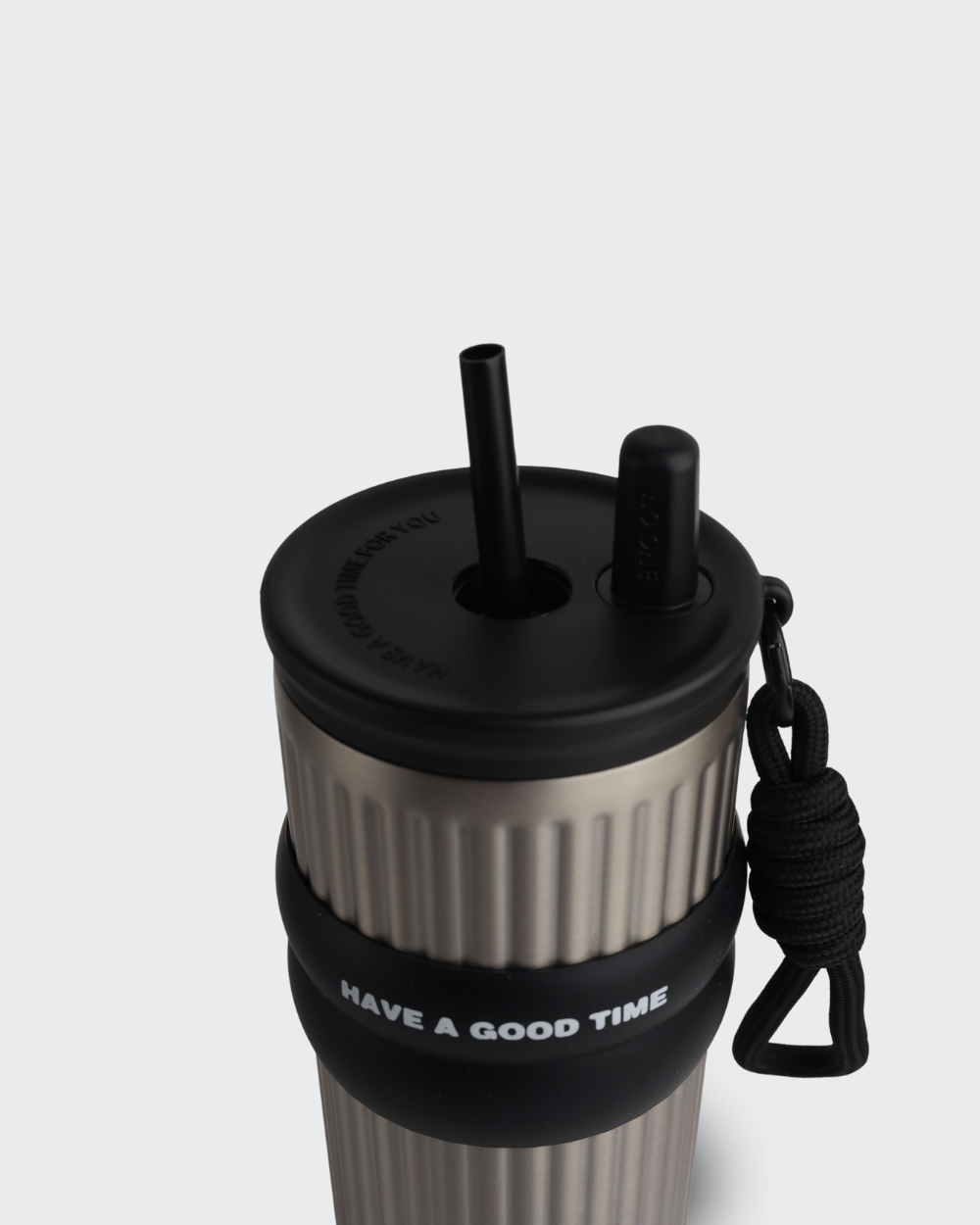 Ceramic Stainless Steel Insulated Water Bottle with Straw (Gray) By Bev9