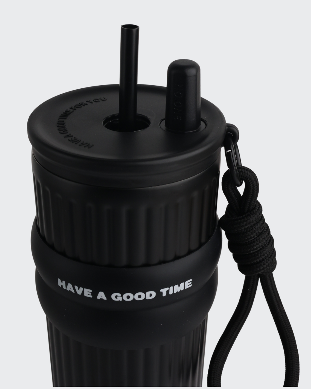 Ceramic Stainless Steel Insulated Water Bottle with Straw (Black) By Bev9