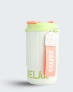 Dual Sip Tumbler 400ML Coffee Cup Insulated - Image 2