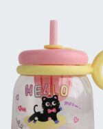 Cat Handle Bottle 950ML Cute Straw Water Bottle - Image 2